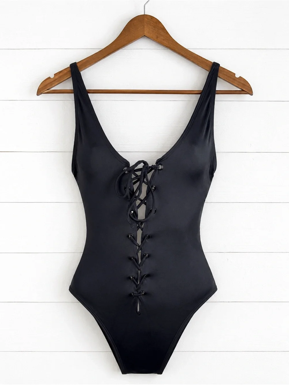 Nasty Gal Hayden Lace Up Monokini - Black Size S